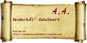 Anderkó Adalbert névjegykártya
